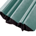 Puff Redondo Estructura Reforzada De Madera, Metal Plegable Azul