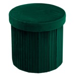 Puff Redondo Estructura Reforzada De Madera, Metal Plegable Verde