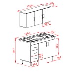 COMBO COCINA 1.20 EXPRESS BLANCO F/CHOCO MELAMINA S/BACHA