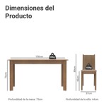 Juego De Comedor Madesa Analu Con 6 Sillas