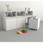 Mueble Juguetero Guardado Organizador 3038 Juguetes Ruedas Blanco