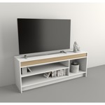 Rack Mesa Para Led Tv 1150 Melamina Minimalista Everest Con Olmo