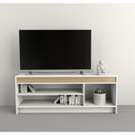 Rack Mesa Para Led Tv 1150 Melamina Minimalista Everest Con Olmo