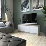 Rack mesa de TV melamina 3 Puertas 1,35M Everest Con Olmo