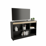 Bahiut vajillero moderno melamina 1,35M Negro con Olmo