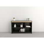 Bahiut vajillero moderno melamina 1,35M Negro con Olmo