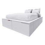 Cama Box EMC Queen 1,60m con 6 Cajones y 2 Zapateros Blanco