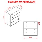 COMODA 4 CAJONES NATURE VENEZIA
