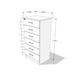Cajonera de Dormitorio EMC con 6 Cajones Wengue