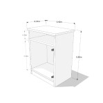 Mesa de luz EMC con Puerta Roble