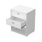 MESA DE LUZ NATURE 2 CAJONES  BLANCO