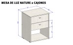 MESA DE LUZ NATURE 2 CAJONES  BLANCO