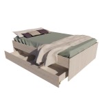 Cama Funcional EMC 2 Plazas 1,40m con Cajoneras Venezia