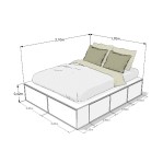 Cama PRO EMC Queen 1.60m con 6 cajones y 2 zapateros Blanco
