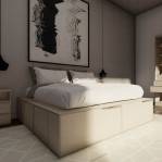 Cama Box EMC Queen 1,60m con 6 Cajones y 2 Zapateros Seda Giorno
