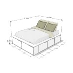 Cama Box EMC Queen 1,60m con 6 Cajones y 2 Zapateros Seda Giorno
