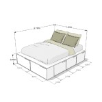 Cama Box EMC 2 Plazas 1,40M Con 6 Cajones Y 2 Zapateros Seda Giorno