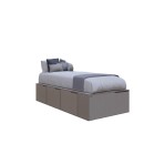 Cama Box EMC  1 Plaza Con 3 Cajones Y 1 Zapatero Seda Giorno