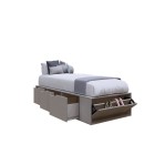 Cama Box EMC  1 Plaza Con 3 Cajones Y 1 Zapatero Seda Giorno
