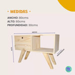 Rack Tv 80 Nórdico con puerta 