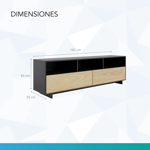 Rack Mesa Mueble TV Moderno 60 pulgadas 160cm Color Oslo