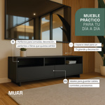 Rack Mesa Mueble TV Moderno 60 pulgadas 160cm Color Negro