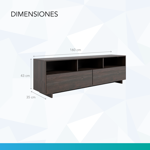 Rack Mesa Mueble TV Moderno 60 pulgadas 160cm Color Wengue