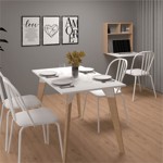 Escritorio Flotante Plegable Dielfe RNB Color Roble y Blanco ECO063