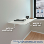 Escritorio De Melamina Rebatible Blanco Centro Estant