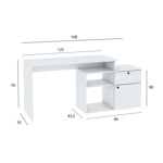 Escritorio Centro Estant Milan Blanco Melamina Ancho 168cm