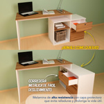 Escritorio Centro Estant Milan Blanco Paraiso Ancho 168cm