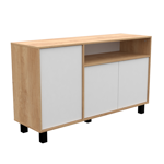 Vajillero Mosconi Doors 130 Melamina Nebraska Natural/Blanco