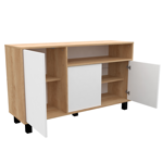Vajillero Mosconi Doors 130 Melamina Nebraska Natural/Blanco