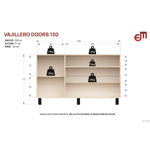 Vajillero Mosconi Doors 130 Melamina Nebraska Natural/Blanco