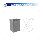 Canasto Cesto Plegable Waggs Ropa Laundry Organizador Negro