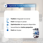 Organizador De Baño Dos Estantes Toallero Acero Inoxidable Waggs