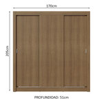 Placard Madesa Nobre Ropero Con 3 Puertas Corredizas 170X205X51