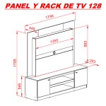 COMBO RACK + PANEL DE TV 128 TABACO