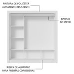 Placard Madesa Nobre Ropero Con 3 Puertas Corredizas 1 Espejo 170x205x51