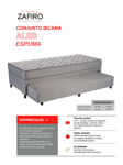 Sommier y Colchón de espuma Zafiro Ales 1 1/2 plaza 100x200