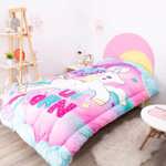 Acolchado Infantil Estampado Unicornio 1 1/2 Plazas