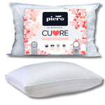 Set X2 Almohadas Piero Cuore 70x40 Vellón y Corazón de Espuma