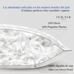 Pack 2 Almohadas de Pluma Duvet 50x70 - Línea Hotel - Pelikano Hogar