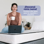 Sommier Y Colchón 1 Plaza 80cm X 190cm Espuma Alta Densidad 80KG Emma Estelar