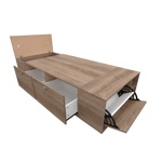 BOX BENETHON 1 PL 80 X 190 - GREI (NEBRASKA GRIS)           