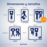 Colchon Y Sommier Nilo Estelar 2 Plazas 140 x 190 Espuma Firme Soporta p/persona 100kg