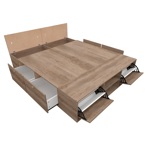BOX BENETHON 2 PL  QUEEN 160 X 200 -  GREI (NEBRASKA GRIS)  