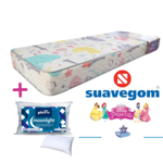 Colchón Suavegom Infantil Princesas  1 Plaza + Almohada