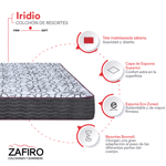 Colchón de Resortes 1 plaza Zafiro Iridio 80x190