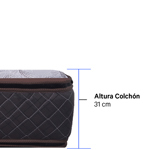 Colchón Dakota Pillow 140x190 resortes bicónicos c/marco de acero 2 Plazas